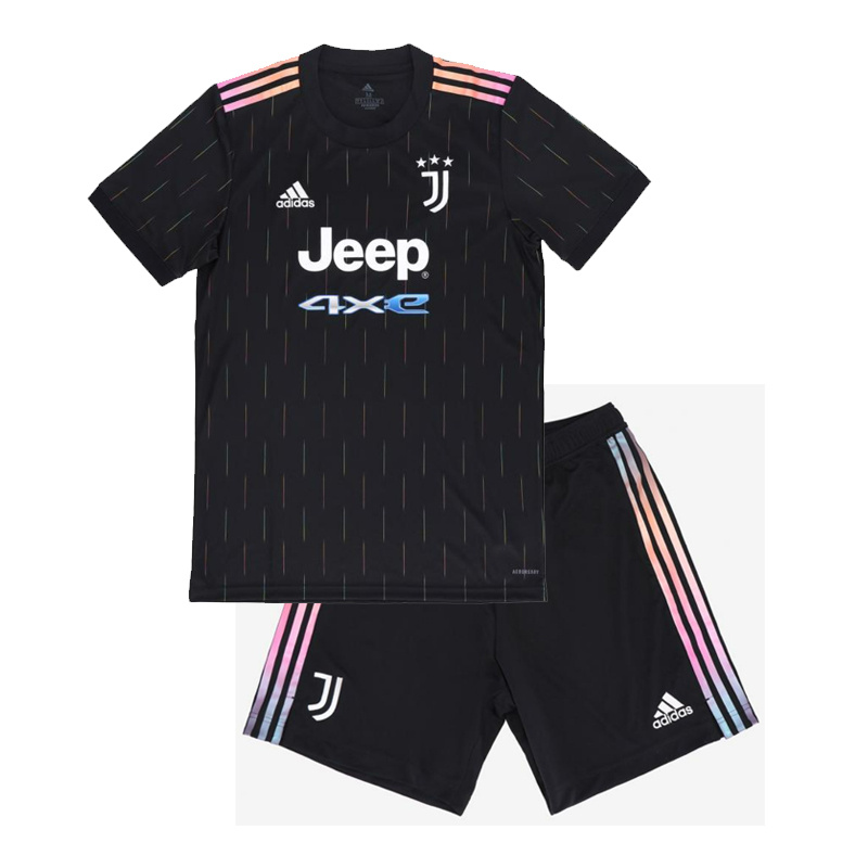 2021/22 Juventus Kids Away Soccer Kits Shirt With Shorts